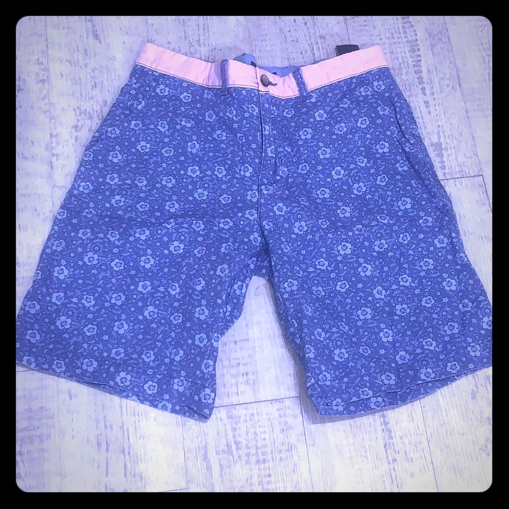Preppy dress shorts design floral navy chubby